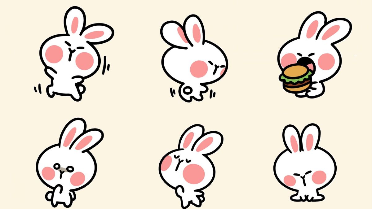 Mẫu 1: Tranh vẽ con thỏ cute, đơn giản