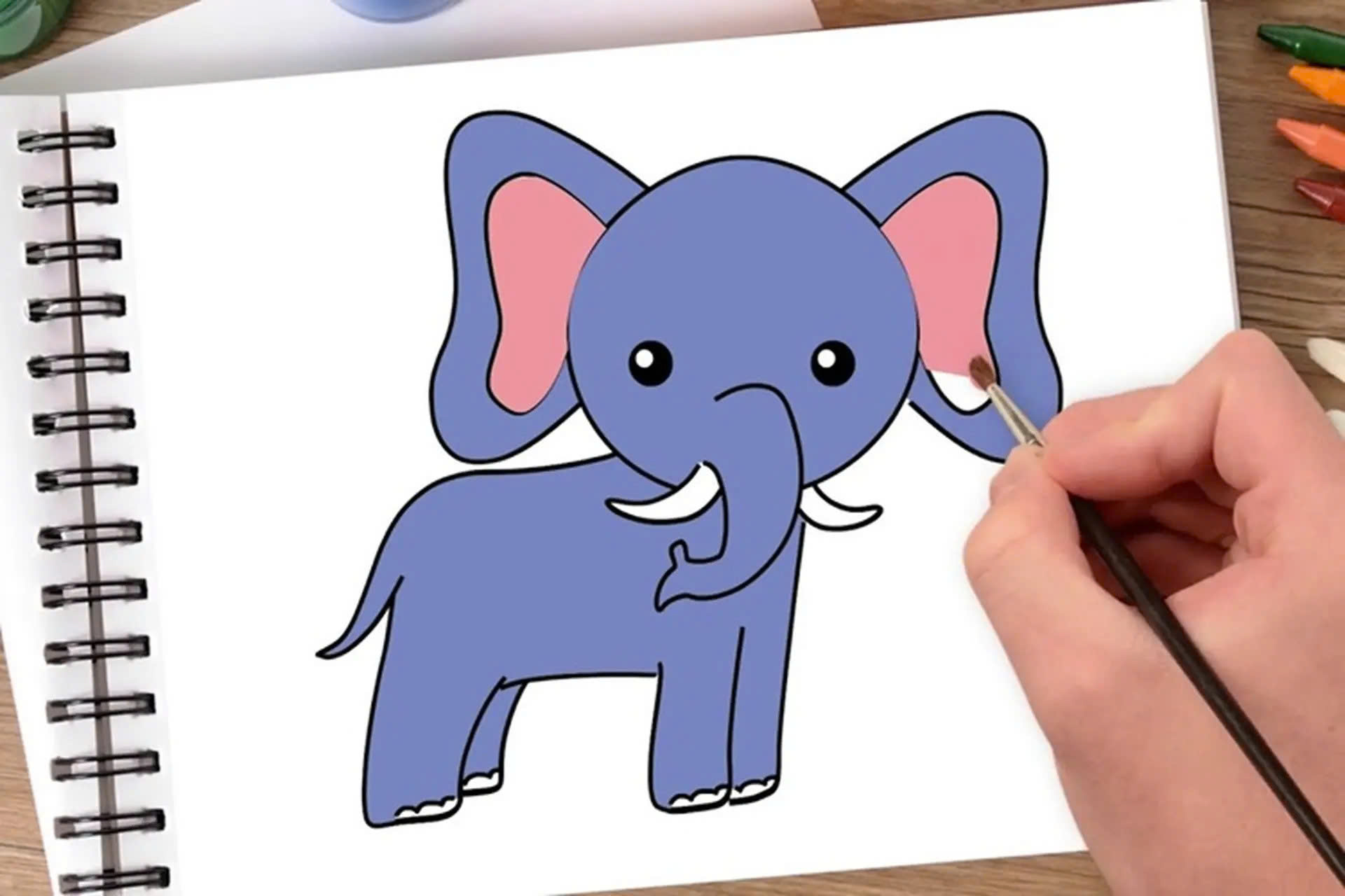 Vẽ con voi giúp bé thư giãn, giải trí