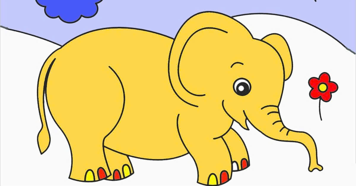 Mẫu 1: Vẽ con voi đơn giản