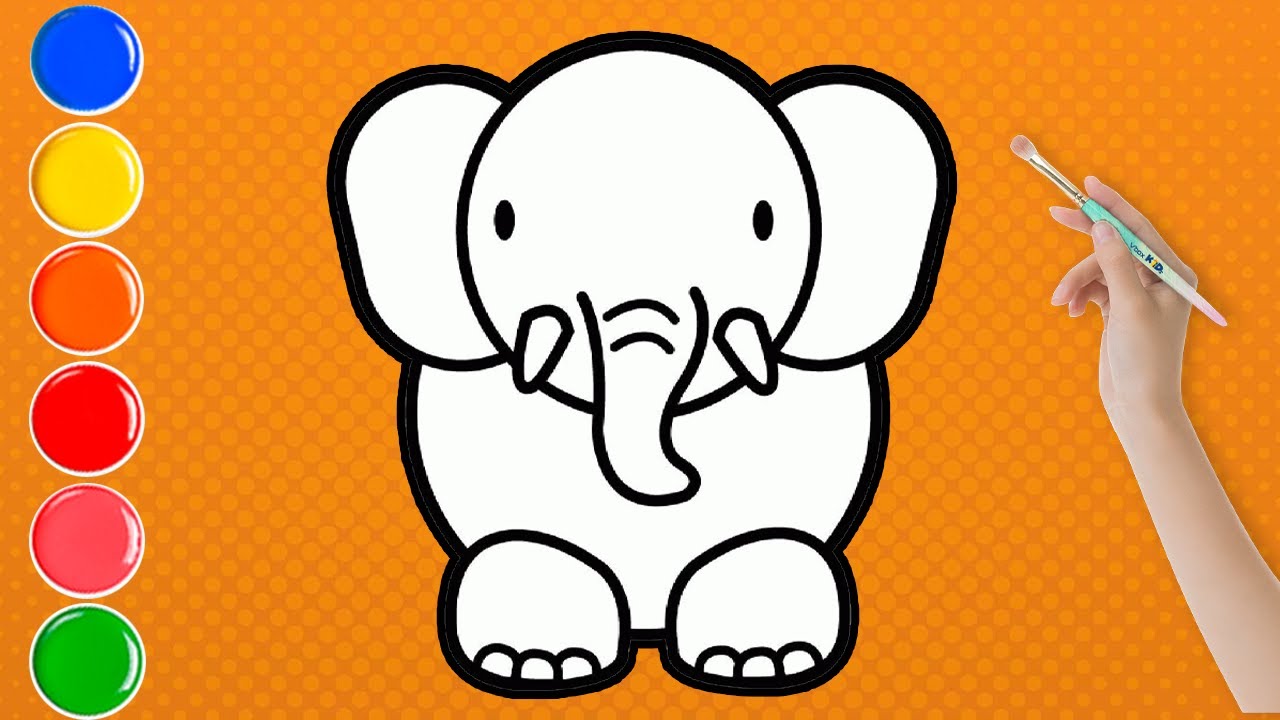 Mẫu 2: Vẽ con voi đơn giản