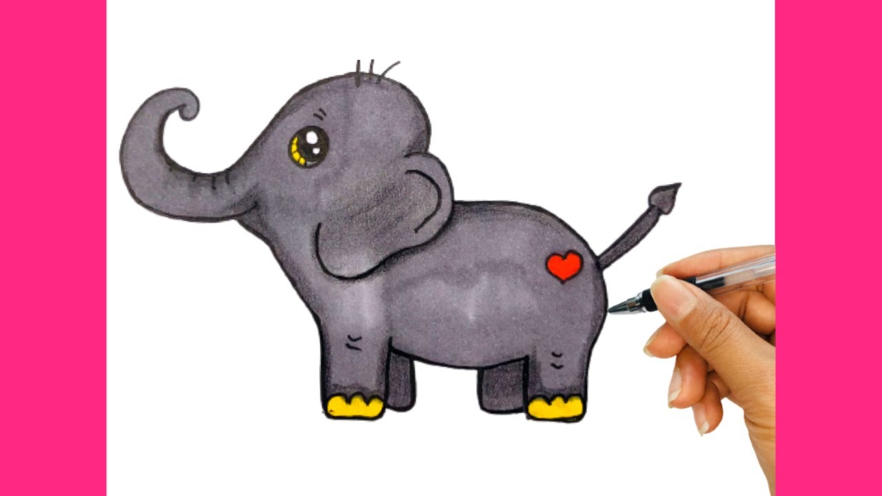 Mẫu 6: Vẽ con voi đơn giản