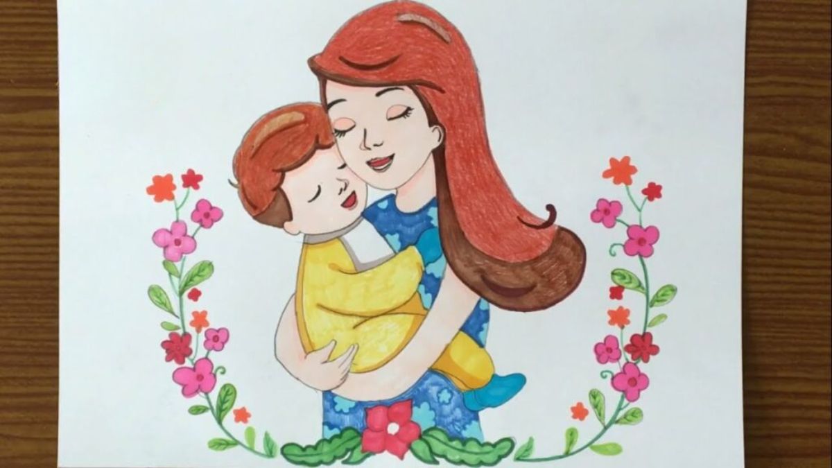 Ý tưởng 15: Vẽ tranh 20/10 tặng mẹ, bà