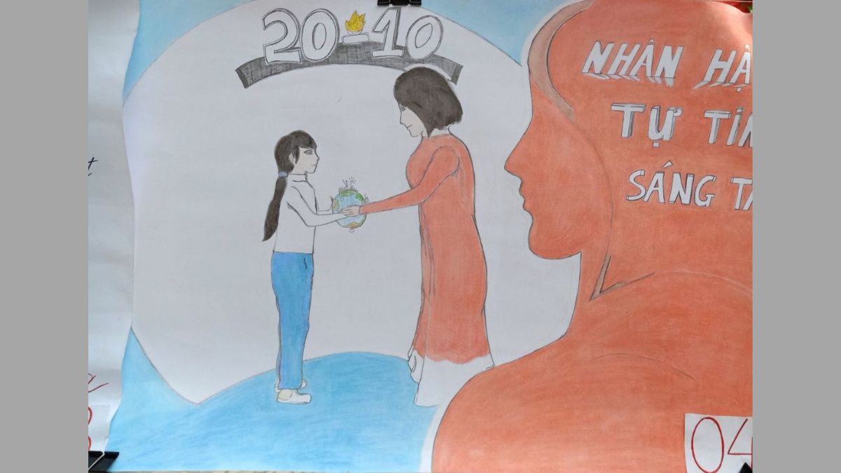 Ý tưởng 16: Vẽ tranh 20/10 tặng mẹ, bà