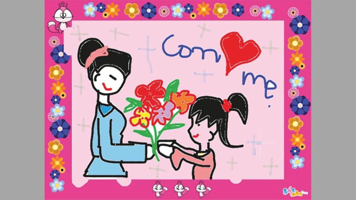 Ý tưởng 21: Vẽ tranh 20/10 tặng mẹ, bà