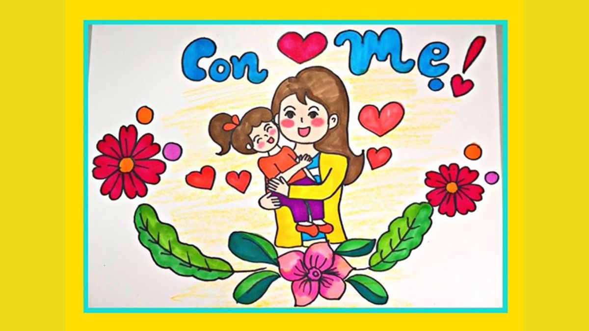 Ý tưởng 22: Vẽ tranh 20/10 tặng mẹ, bà