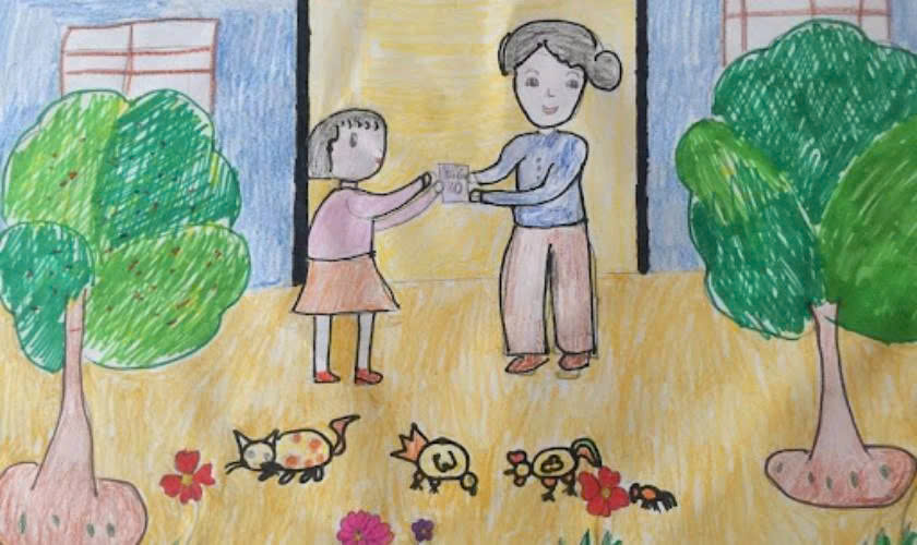 Ý tưởng 27: Vẽ tranh tặng mẹ, bà 20/10