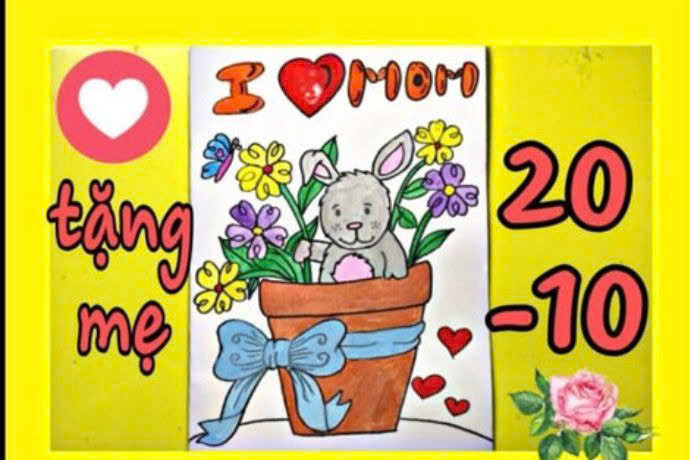 Ý tưởng 29: Vẽ tranh tặng mẹ, bà 20/10