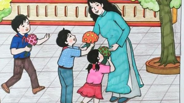 Mẫu 3: tranh vẽ ngày 20/11 đẹp, ý nghĩa