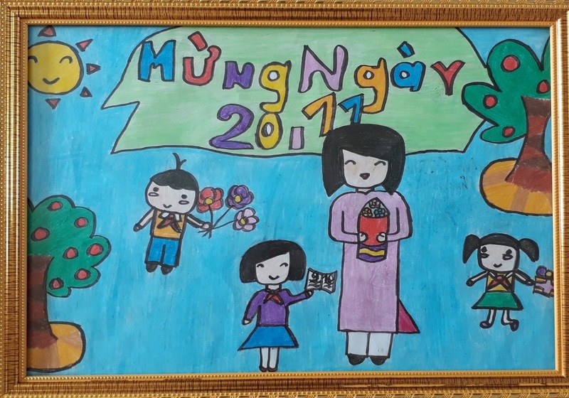 Mẫu 9: tranh vẽ ngày 20/11 đẹp, ý nghĩa