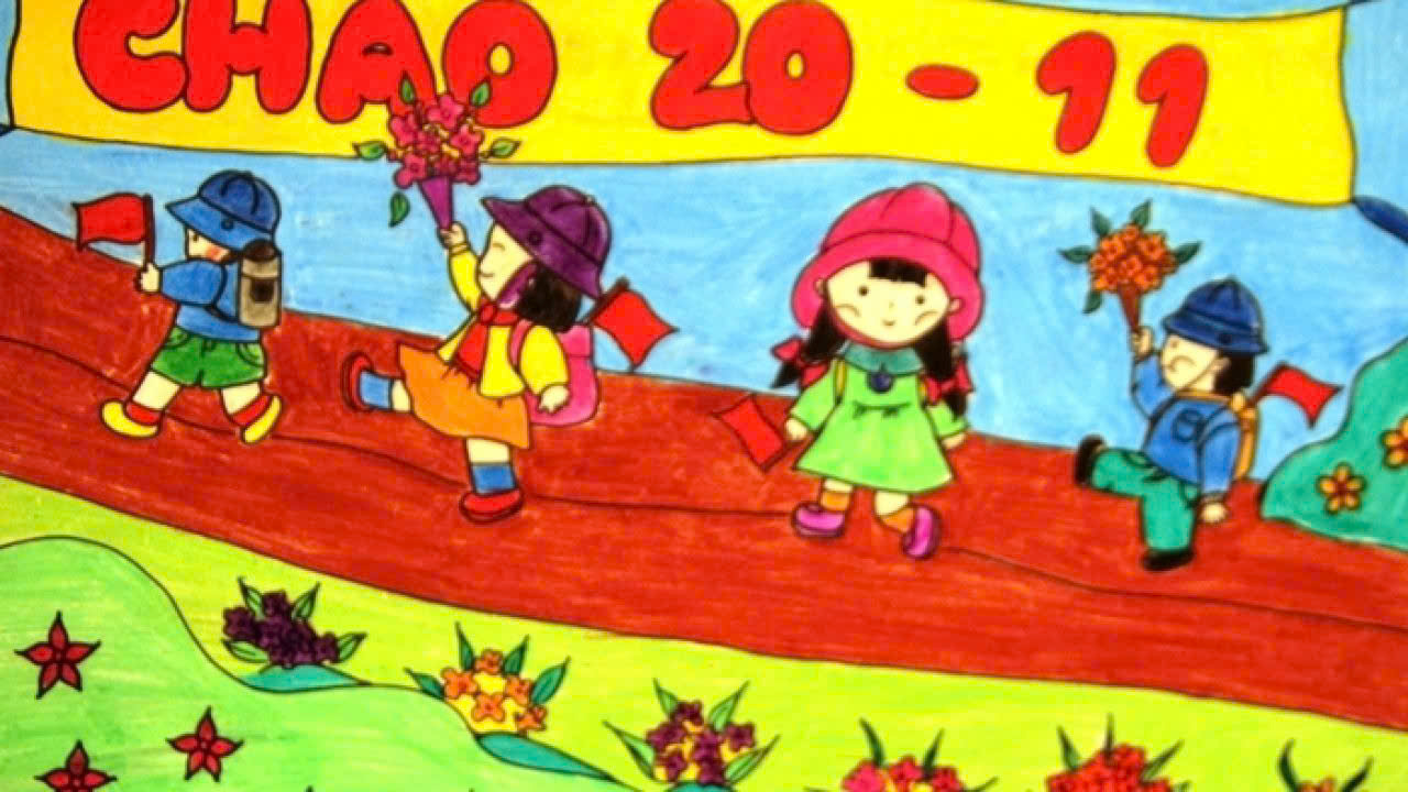 Mẫu 25: tranh vẽ ngày 20/11 đẹp, ý nghĩa