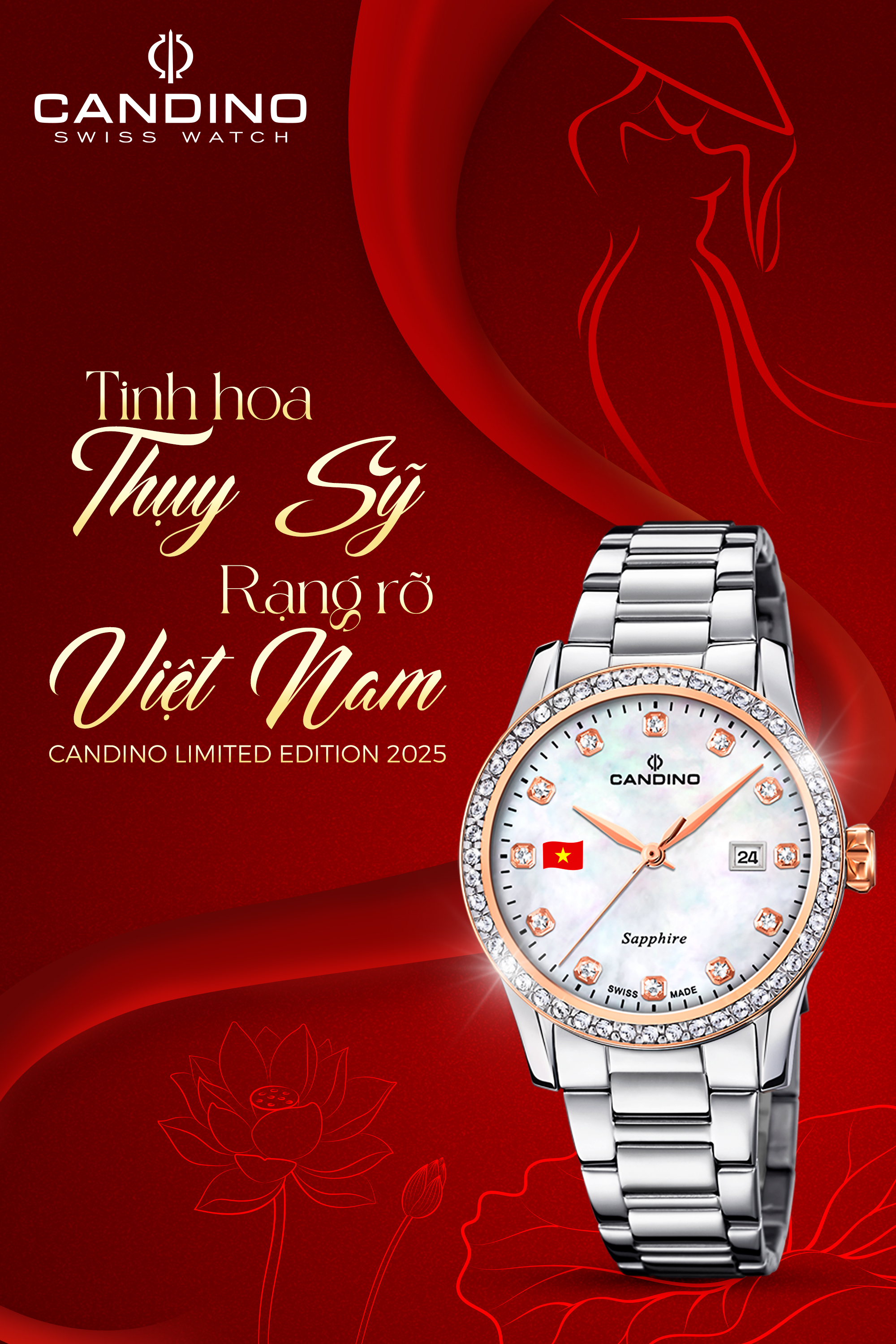 Đồng Hồ Candino Limited Edition 2025 - Biểu Tượng Tinh Hoa Thụy Sỹ Và Tự Hào Việt Nam Đồng Hồ Candino Limited Edition 2025 - Biểu Tượng Tinh Hoa Thụy Sỹ Và Tự Hào Việt Nam
