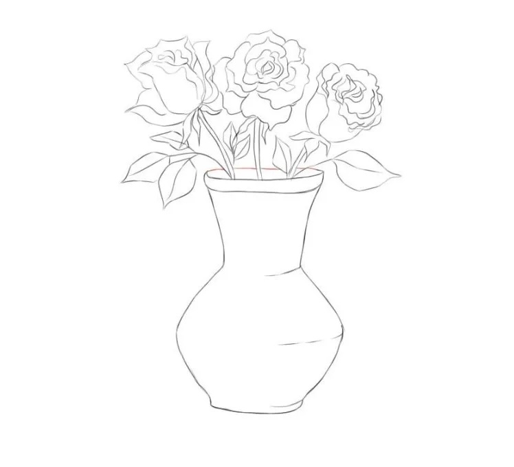 Bước 5: Vẽ chi tiết hoa hồng Bước 5: Vẽ chi tiết hoa hồng