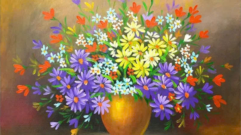 Mẫu 1: ý tưởng tranh vẽ bình hoa đơn giản, đẹp nhất Mẫu 1: ý tưởng tranh vẽ bình hoa đơn giản, đẹp nhất