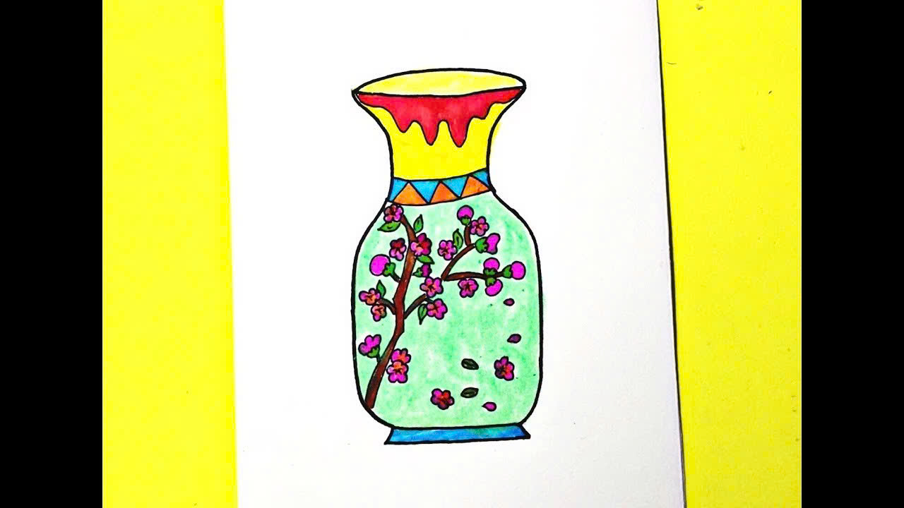 Mẫu 10: ý tưởng tranh vẽ bình hoa đơn giản, đẹp nhất Mẫu 10: ý tưởng tranh vẽ bình hoa đơn giản, đẹp nhất