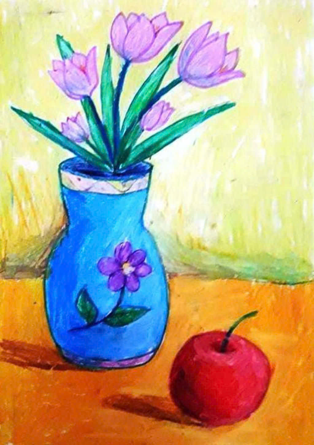 Mẫu 13: ý tưởng tranh vẽ bình hoa đơn giản, đẹp nhất Mẫu 13: ý tưởng tranh vẽ bình hoa đơn giản, đẹp nhất