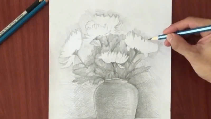 mẫu ý tưởng tranh vẽ bình hoa đơn giản, đẹp nhất mẫu ý tưởng tranh vẽ bình hoa đơn giản, đẹp nhất