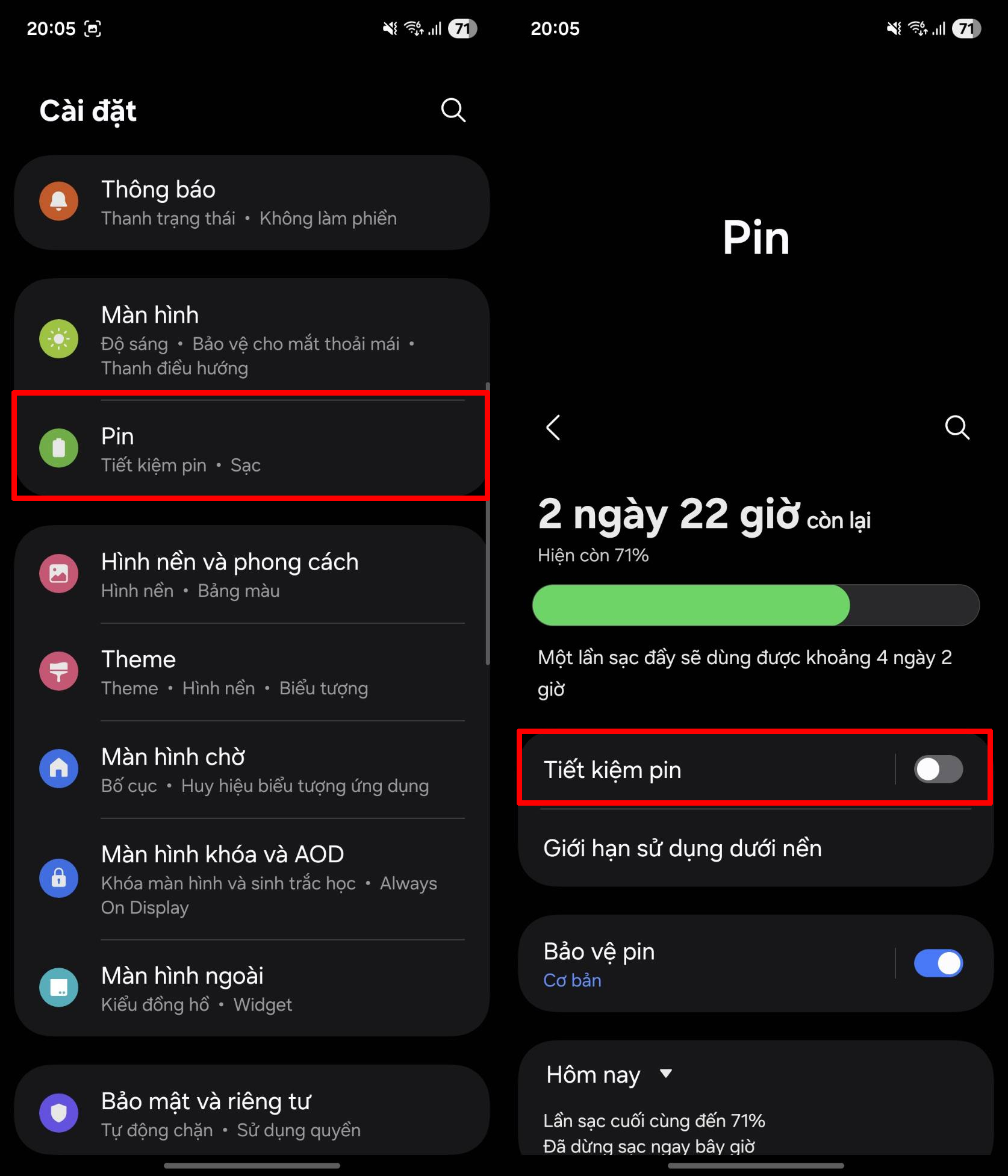 Cách bật tiết kiệm pin trên Galaxy Z Flip7