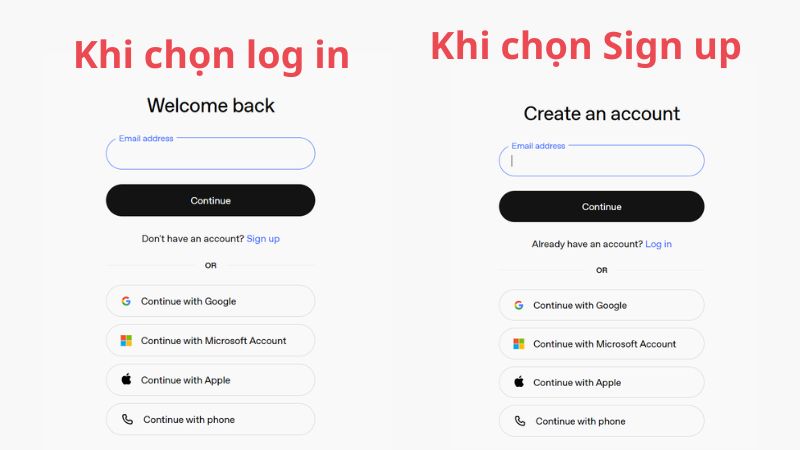 Bạn c&oacute; thể chọn nhập địa chỉ email muốn sử dụng hoặc đăng k&yacute; nhanh