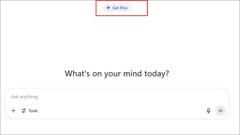 Sau khi đăng nhập th&agrave;nh c&ocirc;ng, bạn bấm Get Plus để lựa chọn g&oacute;i dịch vụ