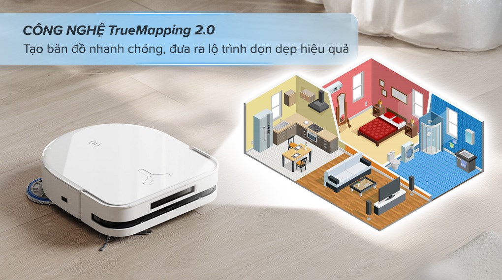 Bạn có thể thiết lập bản đồ cho Robot hút bụi lau nhà Ecovacs Deebot X5 PRO OMNI để tránh việc robot di chuyển vào những nơi ẩm ướt