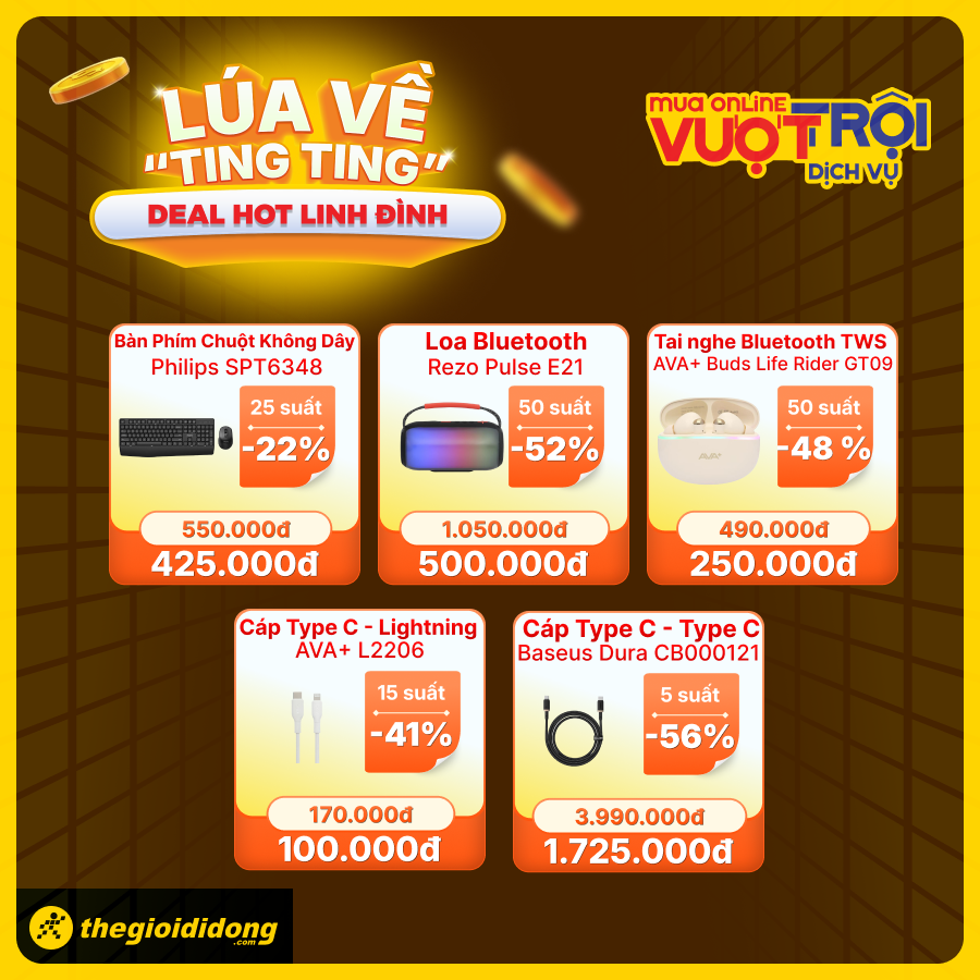 Lúa Về Ting Ting - Deal Hot Tới Đỉnh: Duy Nhất 25/07, Chốt Đơn Ngay Nhiều Sản Phẩm Công Nghệ Giá Sốc Lúa Về Ting Ting - Deal Hot Tới Đỉnh: Duy Nhất 25/07, Chốt Đơn Ngay Nhiều Sản Phẩm Công Nghệ Giá Sốc