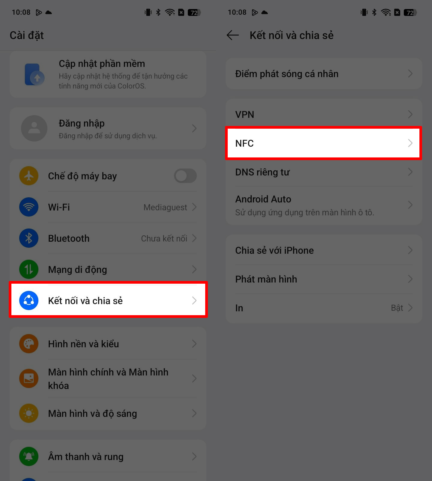 Cách bật NFC trên OPPO A5i Series