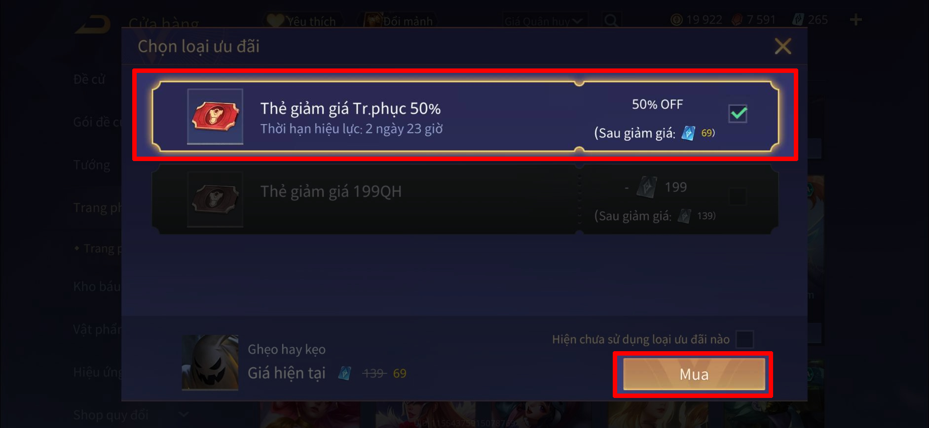 Cách mua skin Liên Quân giá rẻ Cách mua skin Liên Quân giá rẻ