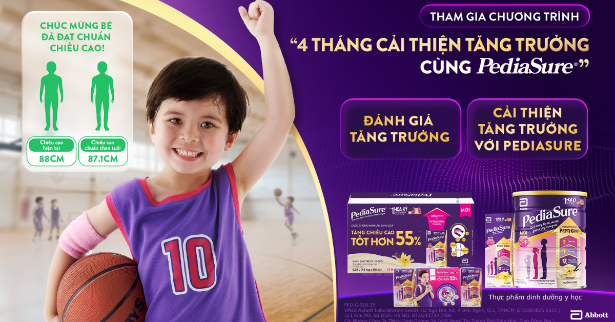 Tham gia đánh giá tăng trưởng miễn phí cùng PediaSure