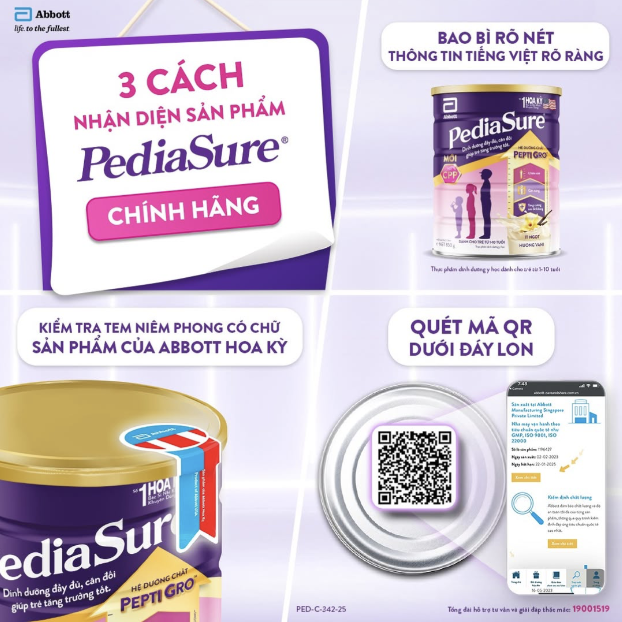 Cách kiểm tra sữa PediaSure chính hãng