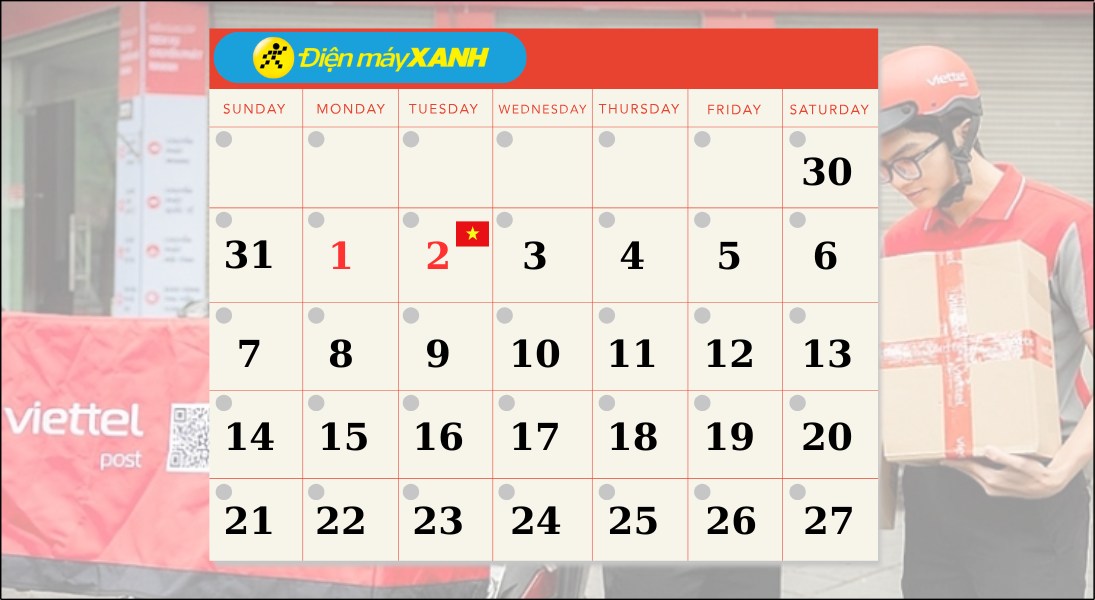 Lịch nghỉ lễ 2/9 của đơn vị vận chuyển