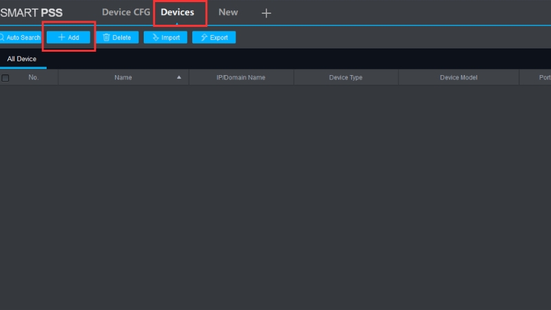 Tại mục Devices > Chọn Add để th&ecirc;m thiết bị camera