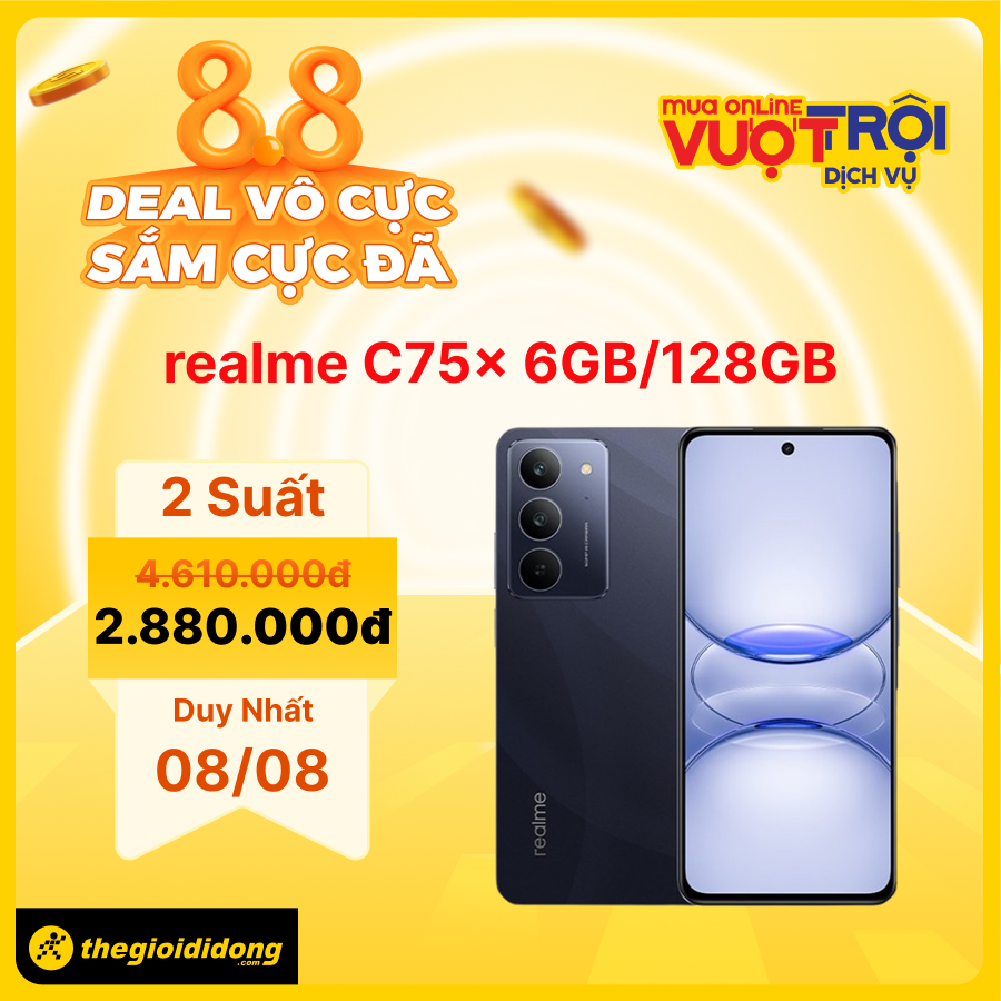Deal Vô Cực - Sắm Cực Đã: Siêu Sale 8/8 Hàng Loạt Sản Phẩm Công Nghệ Giảm Sập Sàn Tgdđ Deal Vô Cực - Sắm Cực Đã: Siêu Sale 8/8 Hàng Loạt Sản Phẩm Công Nghệ Giảm Sập Sàn Tgdđ