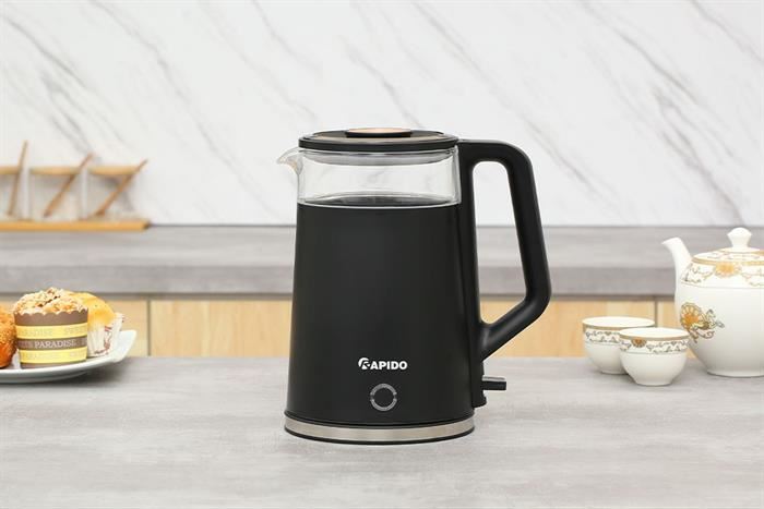 Bình đun Rapido RK1816-G thiết kế nhỏ gọn, thích hợp gia đình 3–4 người