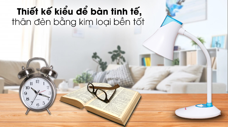 Đèn bàn học Điện Quang ĐQ DKL15 kiểu dáng để bàn, đèn LED ánh sáng trắng dịu nhẹ phù hợp học sinh, sinh viên