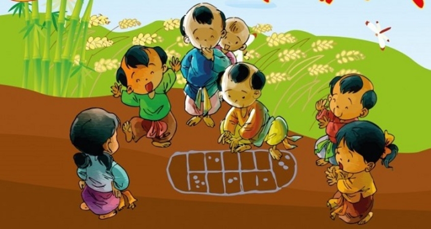 Hình minh hoạ trò chơi ô ăn quan