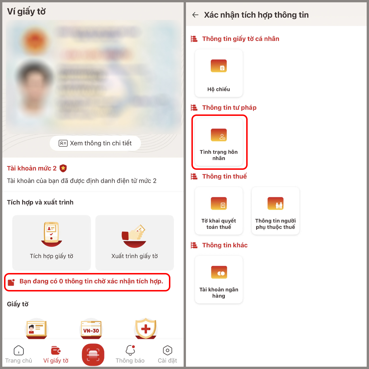 Cập nhật trạng thái hoa nhân trên VNeID nhanh nhất