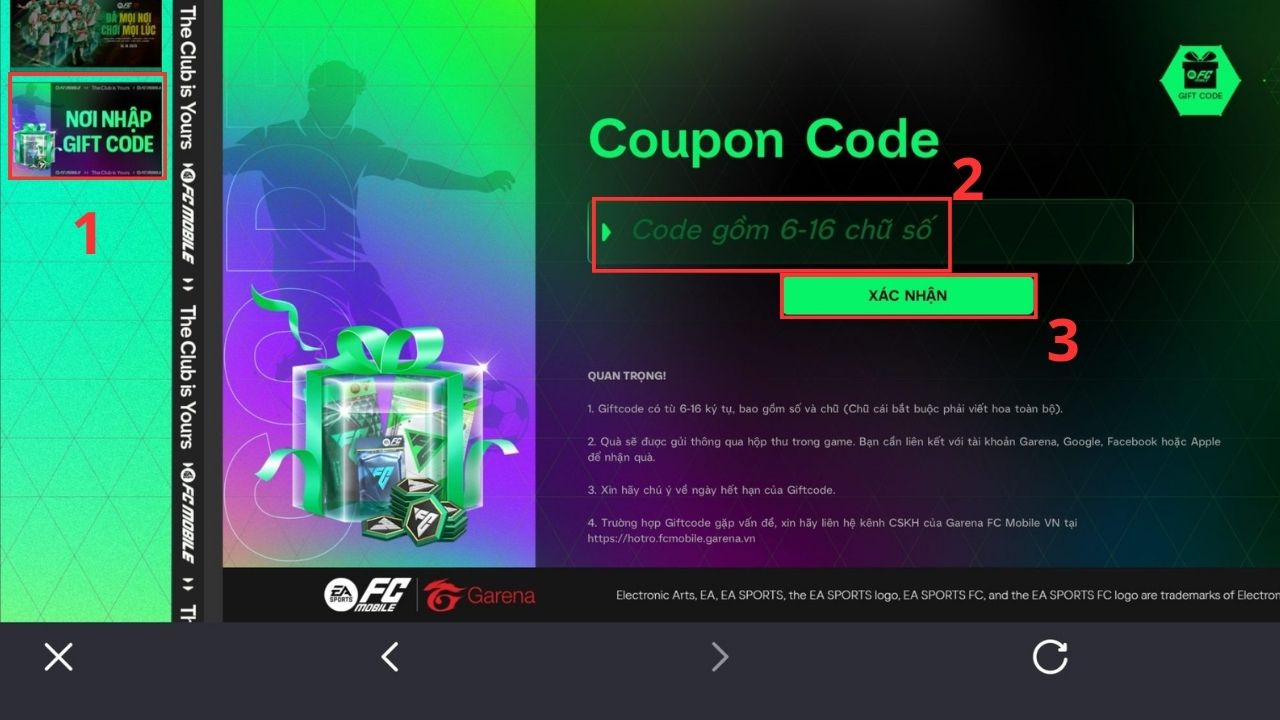 Nhập code sau đó bấm Xác nhận Nhập code sau đó bấm Xác nhận