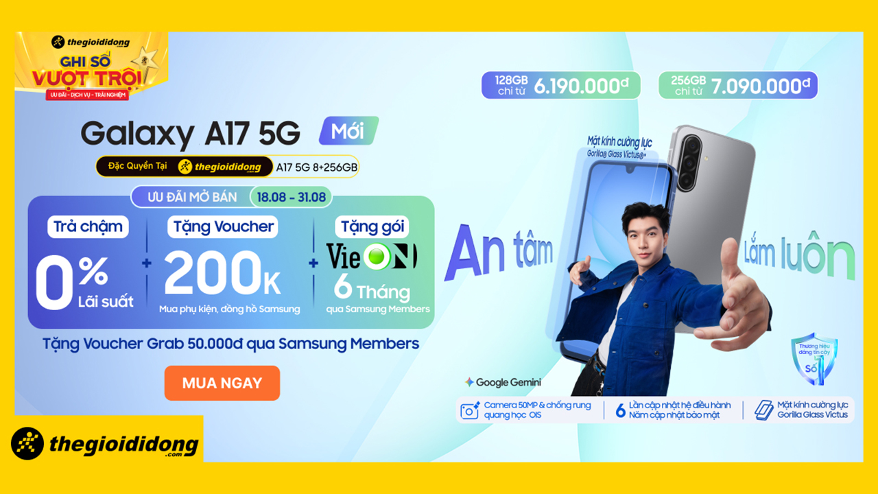 Hotsale Mở Bán Galaxy A17 5G, Trả Chậm 0%, Trả Trước Từ 0Đ, Tặng Pmh 200K Mua Phụ Kiện Samsung Hotsale Mở Bán Galaxy A17 5G, Trả Chậm 0%, Trả Trước Từ 0Đ, Tặng Pmh 200K Mua Phụ Kiện Samsung