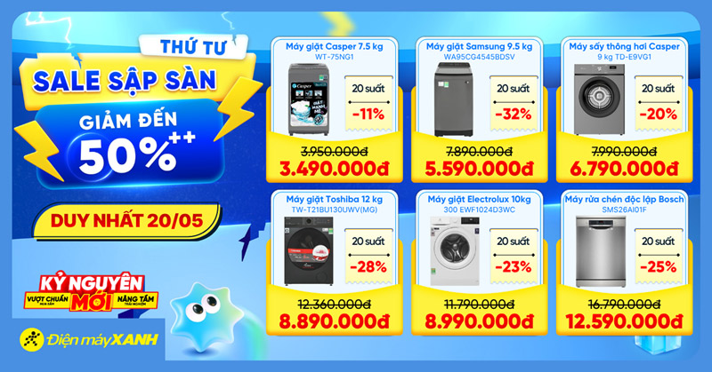 Thứ 4 Sale Sập S&agrave;n tại Điện m&aacute;y XANH - giảm đến 50%, deal sốc, minigame tr&uacute;ng phiếu mua h&agrave;ng