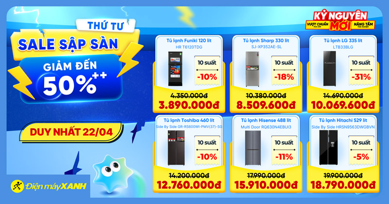 Thứ 4 Sale Sập S&agrave;n tại Điện m&aacute;y XANH - giảm đến 50%, deal sốc, minigame tr&uacute;ng phiếu mua h&agrave;ng
