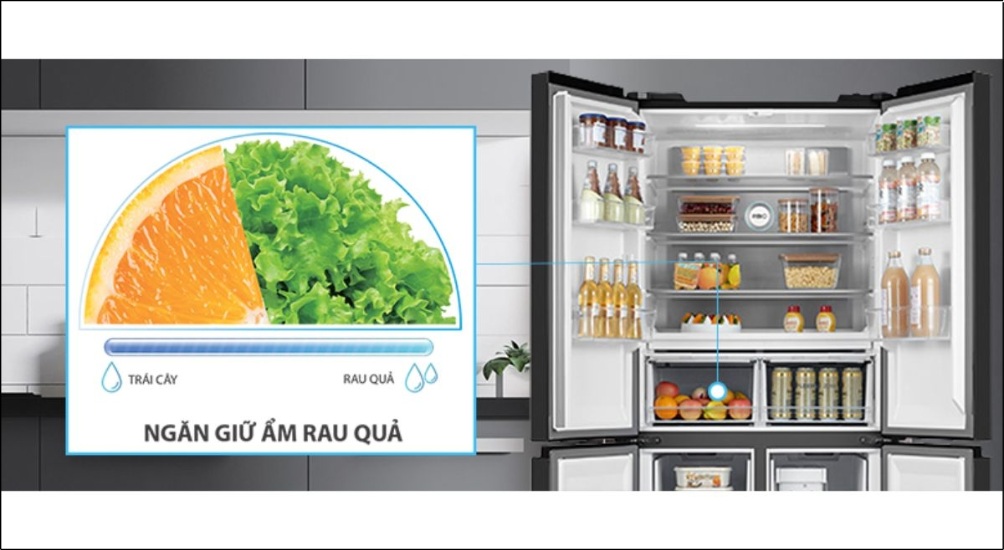 Ngăn linh hoạt Flexible Zone sẽ điều chỉnh nhiệt độ và độ ẩm linh hoạt trong khoảng từ -9°C đến 7°C
