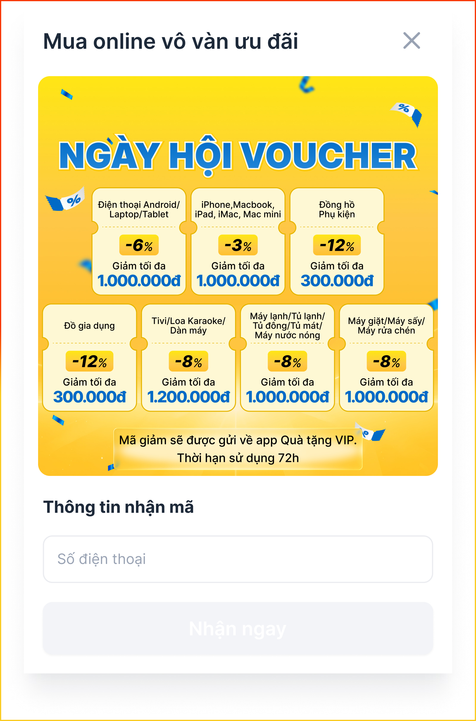 Ngày Hội Voucher Lần Đầu Xuất Hiện Tại Tgdđ, Săn Ngay Cơ Hội Giảm Giá Lên Đến 1.2 Triệu Cho Nhiều Sản Phẩm Điện Tử Ngày Hội Voucher Lần Đầu Xuất Hiện Tại Tgdđ, Săn Ngay Cơ Hội Giảm Giá Lên Đến 1.2 Triệu Cho Nhiều Sản Phẩm Điện Tử