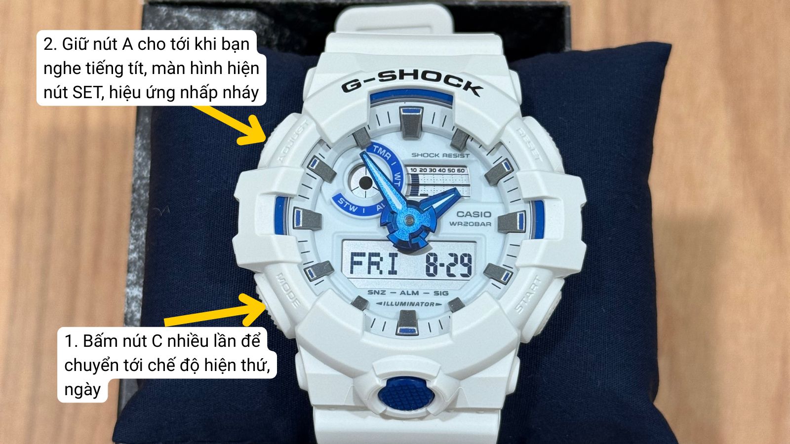 Cách vào chế độ chỉnh giờ Cách vào chế độ chỉnh giờ