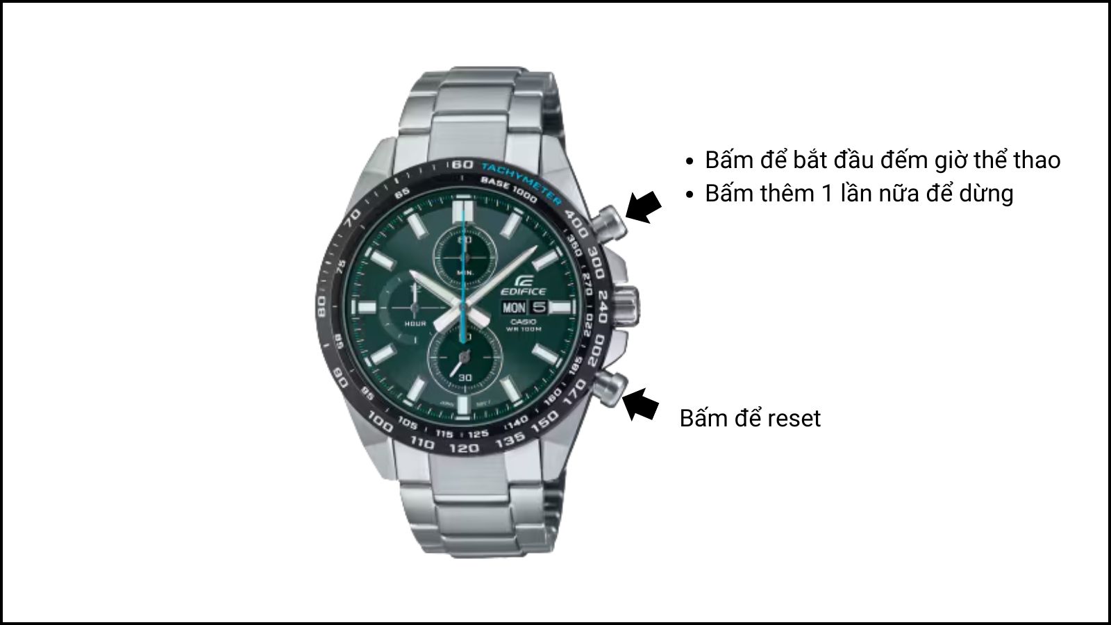 C&aacute;ch bấm giờ thể thao tr&ecirc;n đồng hồ Edifice EFR-574DB-3AVUDF
