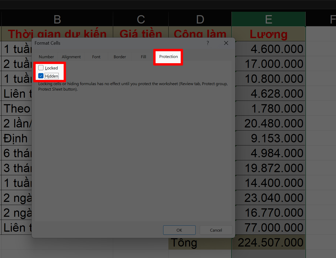 Cách Ẩn Công Thức Trong Excel Cách Ẩn Công Thức Trong Excel
