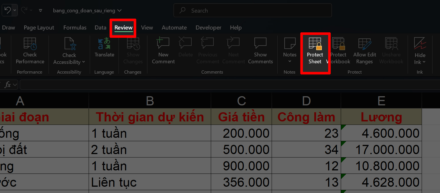 Cách Ẩn Công Thức Trong Excel Cách Ẩn Công Thức Trong Excel