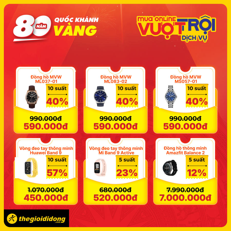 Mừng Tết Độc Lập - 80 Năm Rực Rỡ: Săn Deal Công Nghệ Giảm Sốc Đến 50% Mừng Tết Độc Lập - 80 Năm Rực Rỡ: Săn Deal Công Nghệ Giảm Sốc Đến 50%