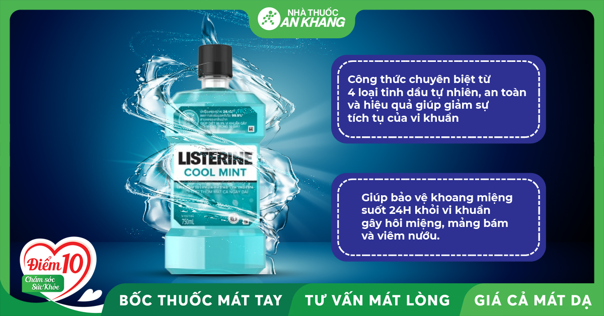 Cơ hội trúng thưởng Nước súc miệng Listerine Cool Mint 750ml