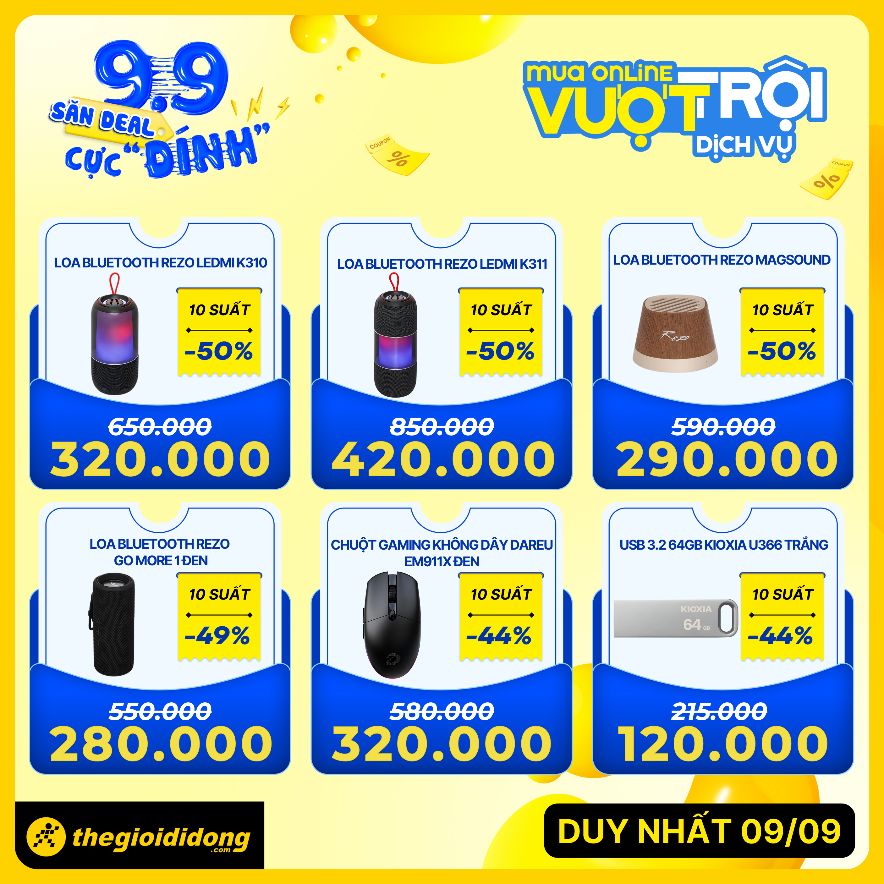 Tưng Bừng Ưu Đãi Ngày Đôi 9/9 – Săn Deal Công Nghệ, Nhận Ngay Pmh Lên Tới 1 Triệu Tưng Bừng Ưu Đãi Ngày Đôi 9/9 – Săn Deal Công Nghệ, Nhận Ngay Pmh Lên Tới 1 Triệu
