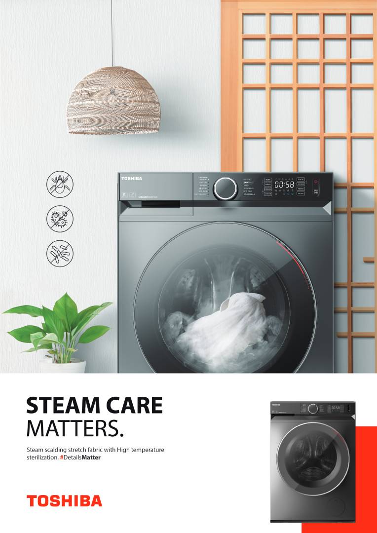 Steam Care giặt bằng hơi nước nóng, thẩm thấu sâu sợi vải, giặt sạch và diệt khuẩn hiệu quả